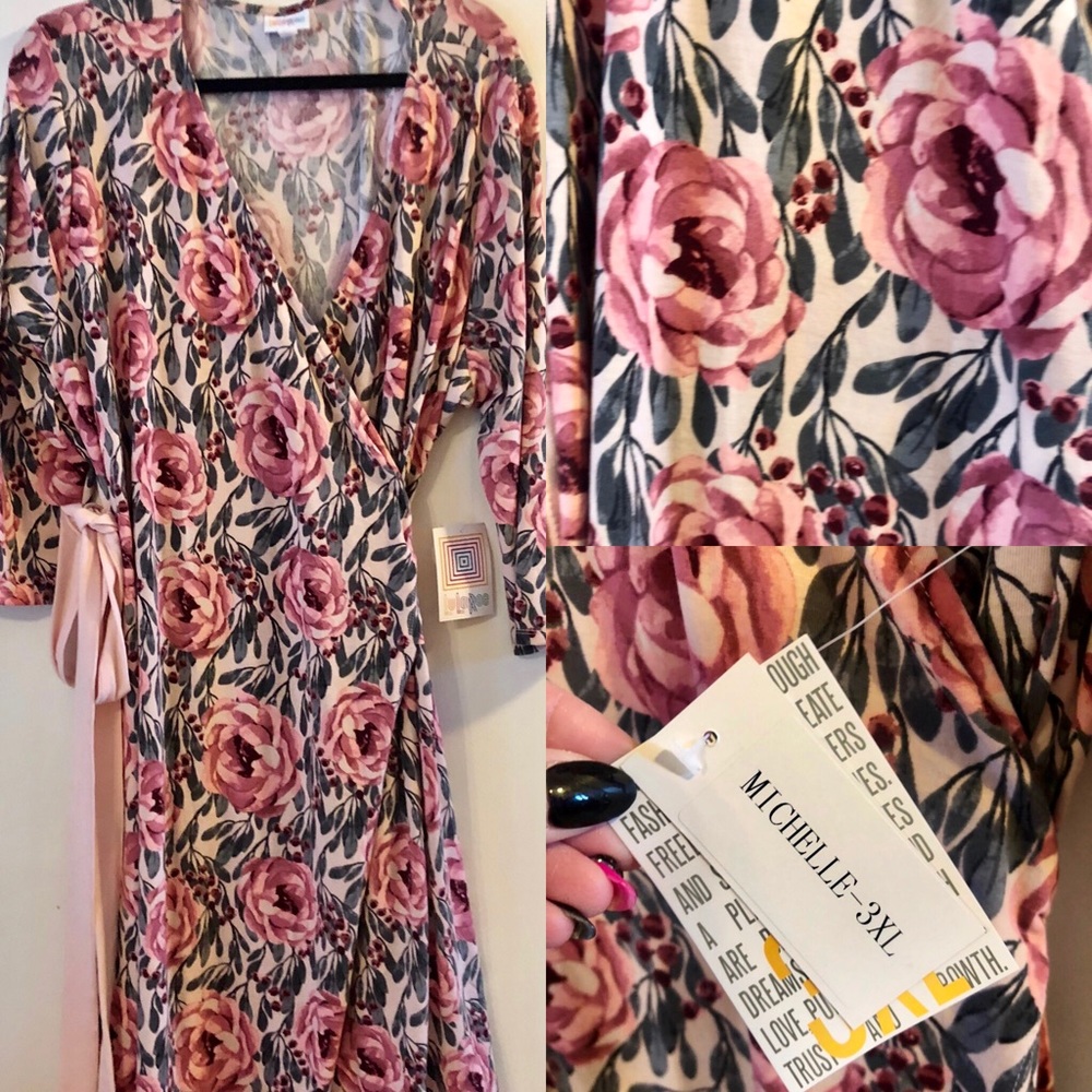 LuLaRoe Michelle Wrap Dress 3XL